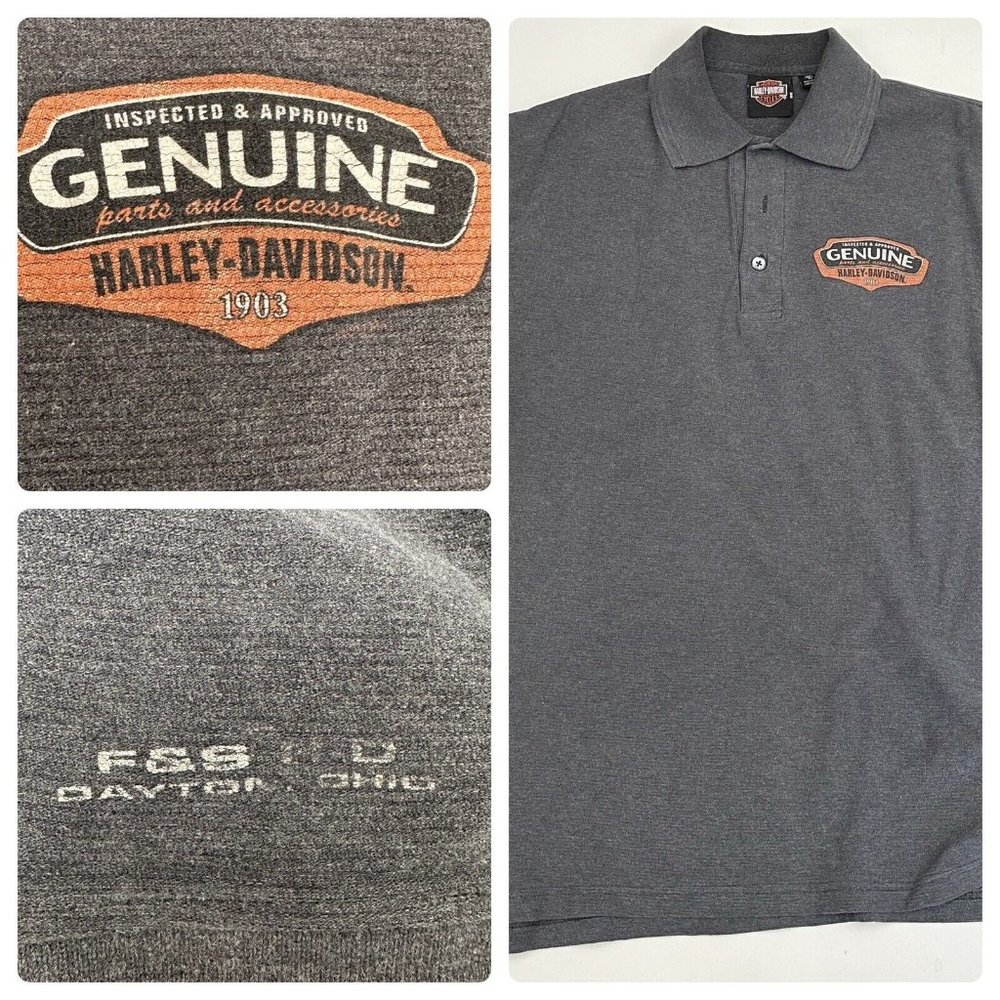 Vintage Faded Light Brown Harley Davidson Polo, Shirt Men's M F&S Dayton Ohio
